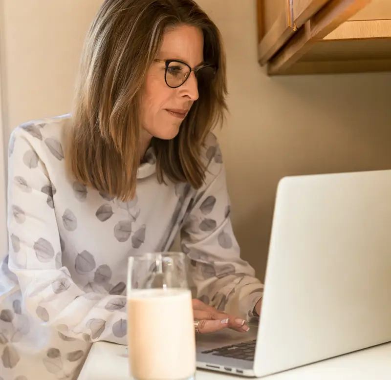 woman on computer