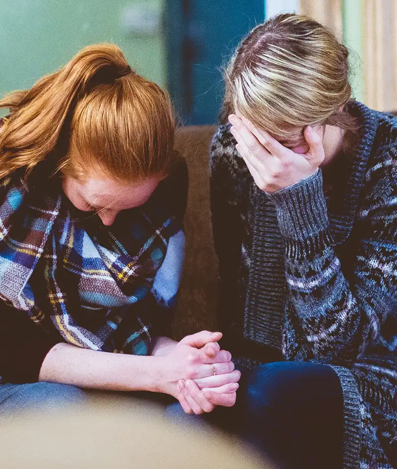 trauma two women in grief counseling